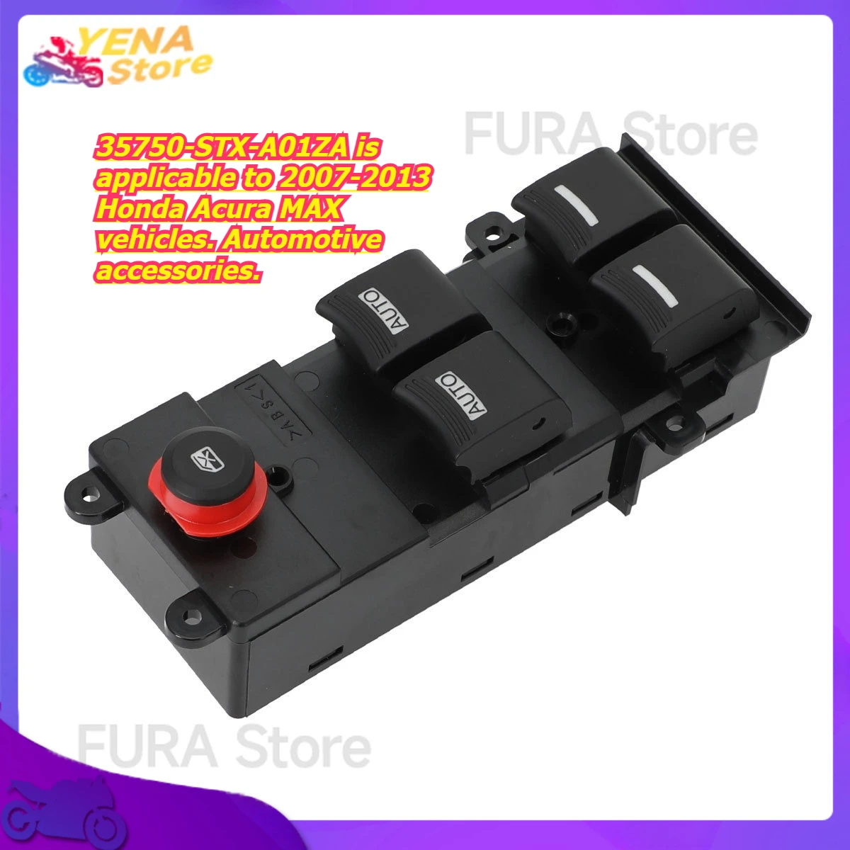 

Window regulator switch button 35750-STX-A01ZA is applicable to 2007-2013 Honda Acura MAX vehicles. Automotive accessories.