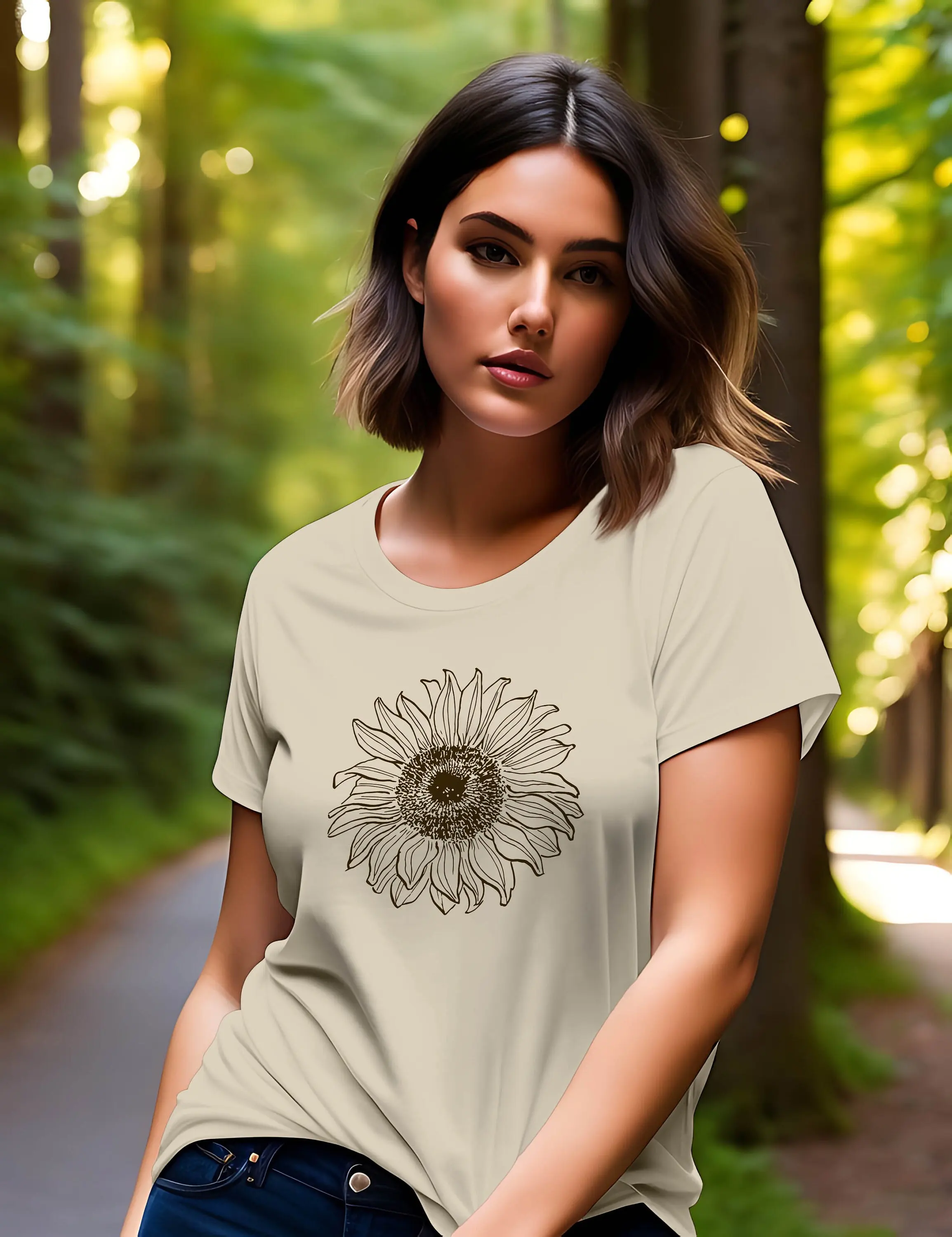 T Shirt Sonnenblume Cottagecore Floral Natur Minimalistisch Blüte Blume Sommer Herbst Botanik Garten Gärtnerin Geschenk