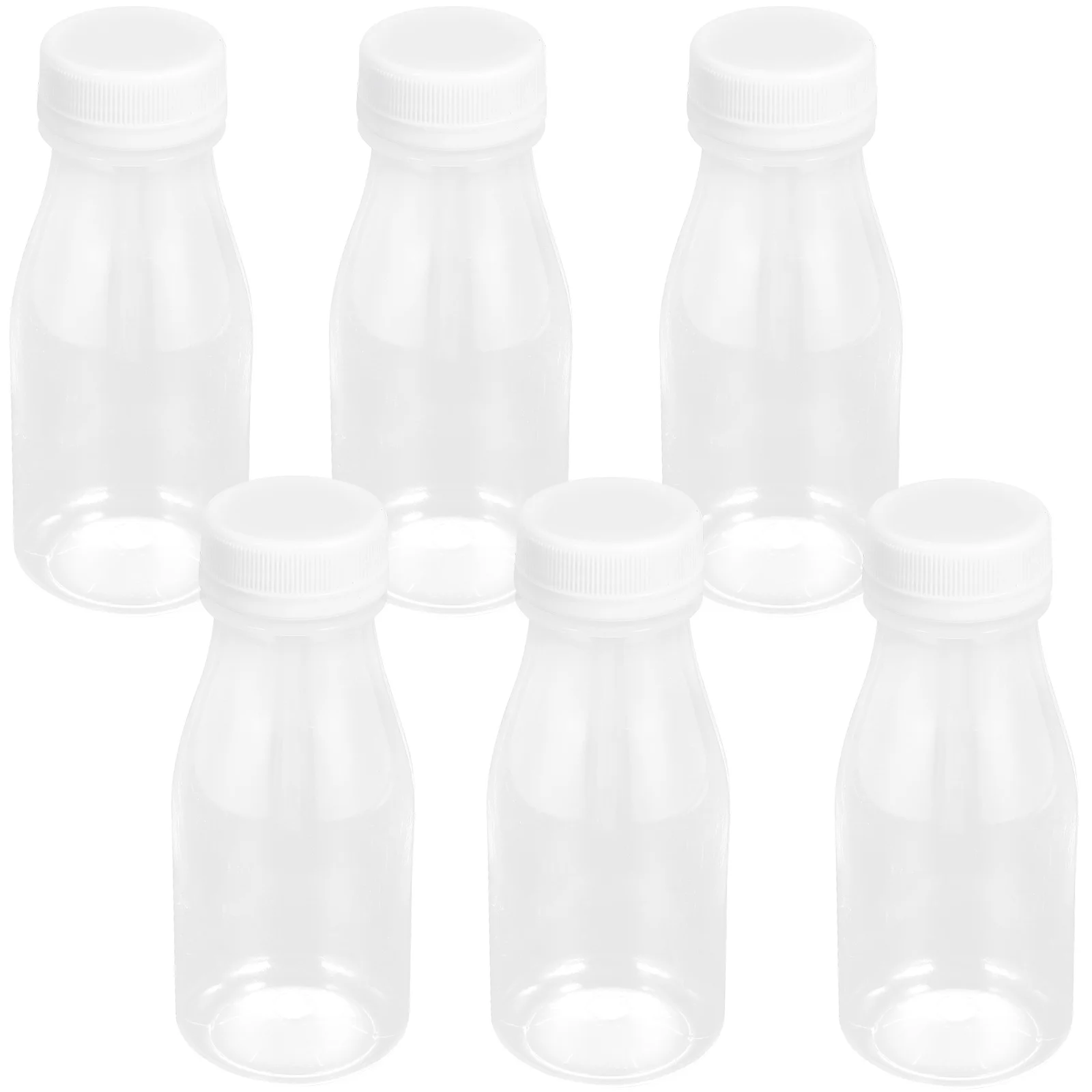 6 Pcs Juice Bottling Shot Bottles with Lids Iced Coffee Clear Milk Container Portable Summer Pp Cold Drink Yogurt Transparent