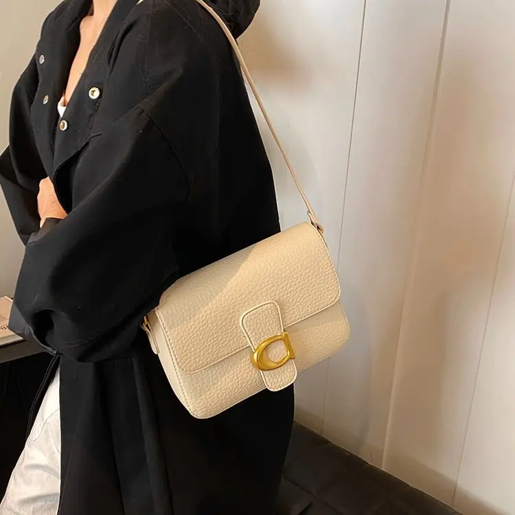 2025 Light Luxury New Oil Wax Leather Small Square Bag Fashion Texture Temperament High-end Simple Bag Women's Shoulder Bag
