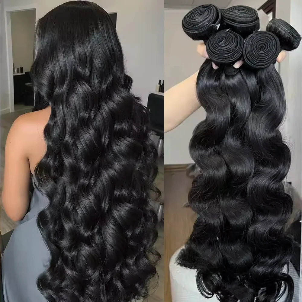 

Объемная волна, пучки человеческих волос, 100% человеческие волосы, необработанные, бразильские, девственные, 1/3/4 шт., пучки необработанных волос, наращивание для женщин, 40 дюймов