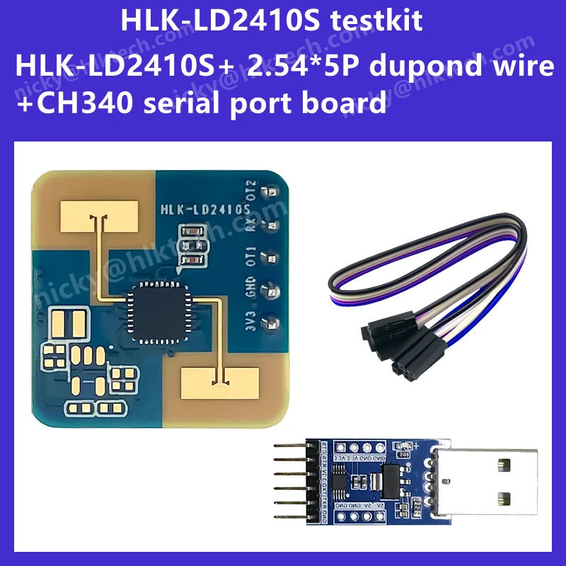 Hi-Link New 0.1mA low power HLK-LD2410S testkit 24G 3.3V Sensor Human Presence Sensor Radar Module distance 8M for smart home