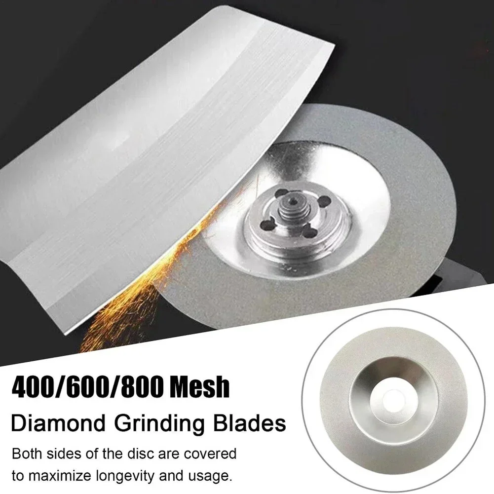 Eeatop 1pc 100mm Diamond Grinding Disc Cut Off Discs Wheel Emery Sharpening Disc 400/600/800Grit Grinder Blades Rotary Abrasive