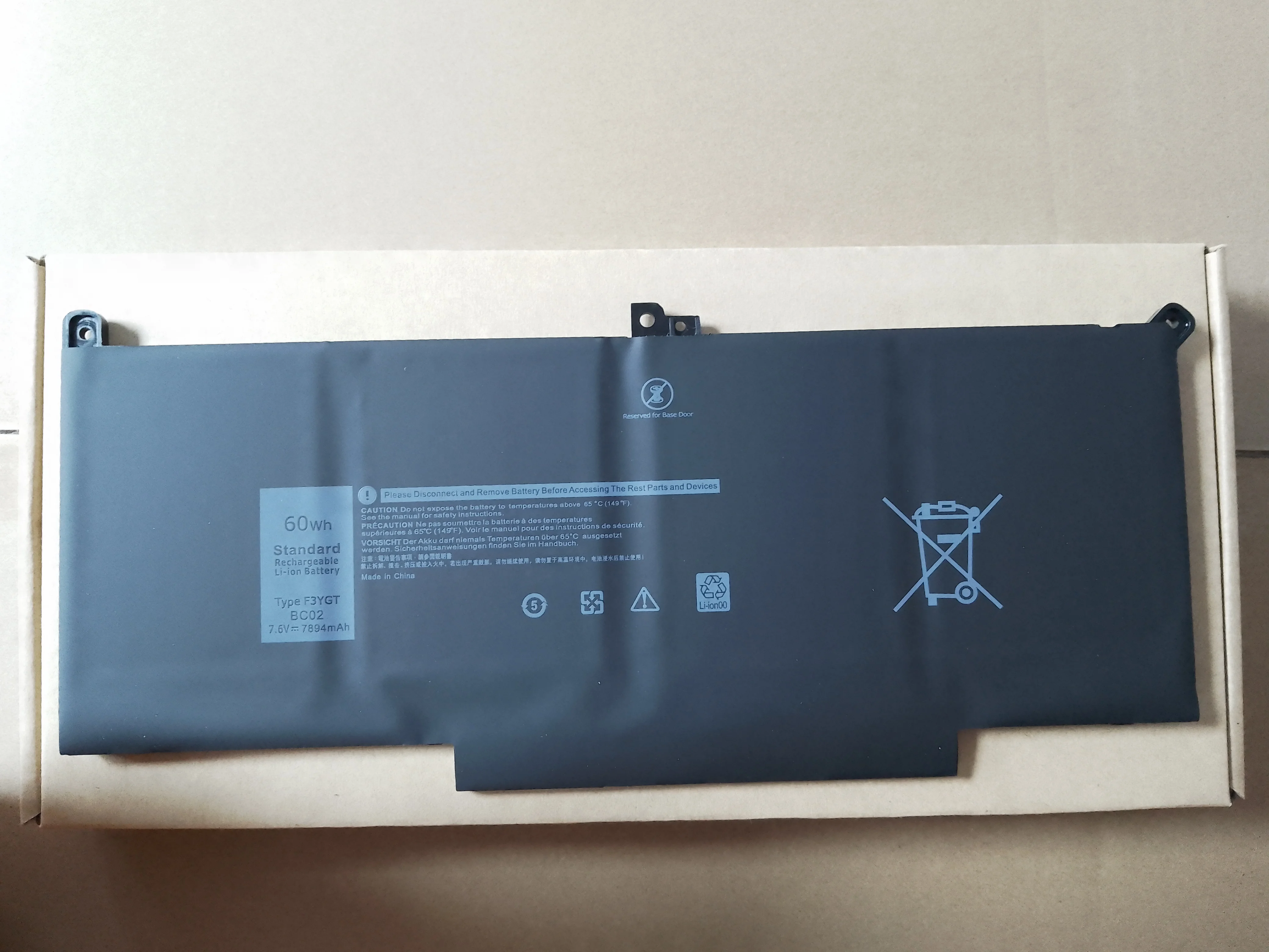 Factory outlet F3YGT Battery for DELL Latitude 12 7000 E7280 E7290 E7380 E7390 E7480 E7490 F3YGT 2X39G DJ1J0 60WH