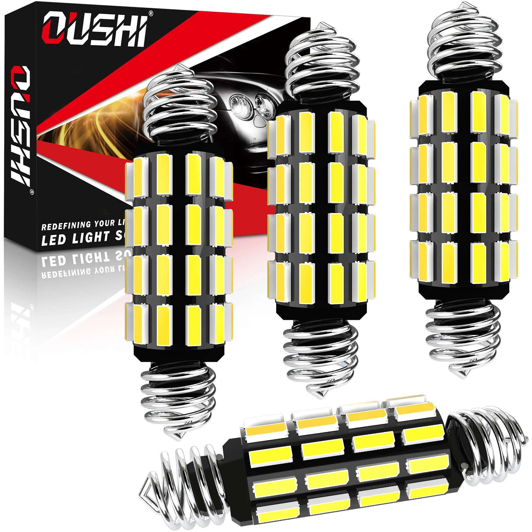 Image of 4 Stück 39 mm 42 mm Innenbeleuchtungslampe Canbus 12 V 24 V 6500 K weiß 1,54 Zoll 1,65 Zoll Auto-LED für Lichtkuppeln, Kofferraumbeleuchtung