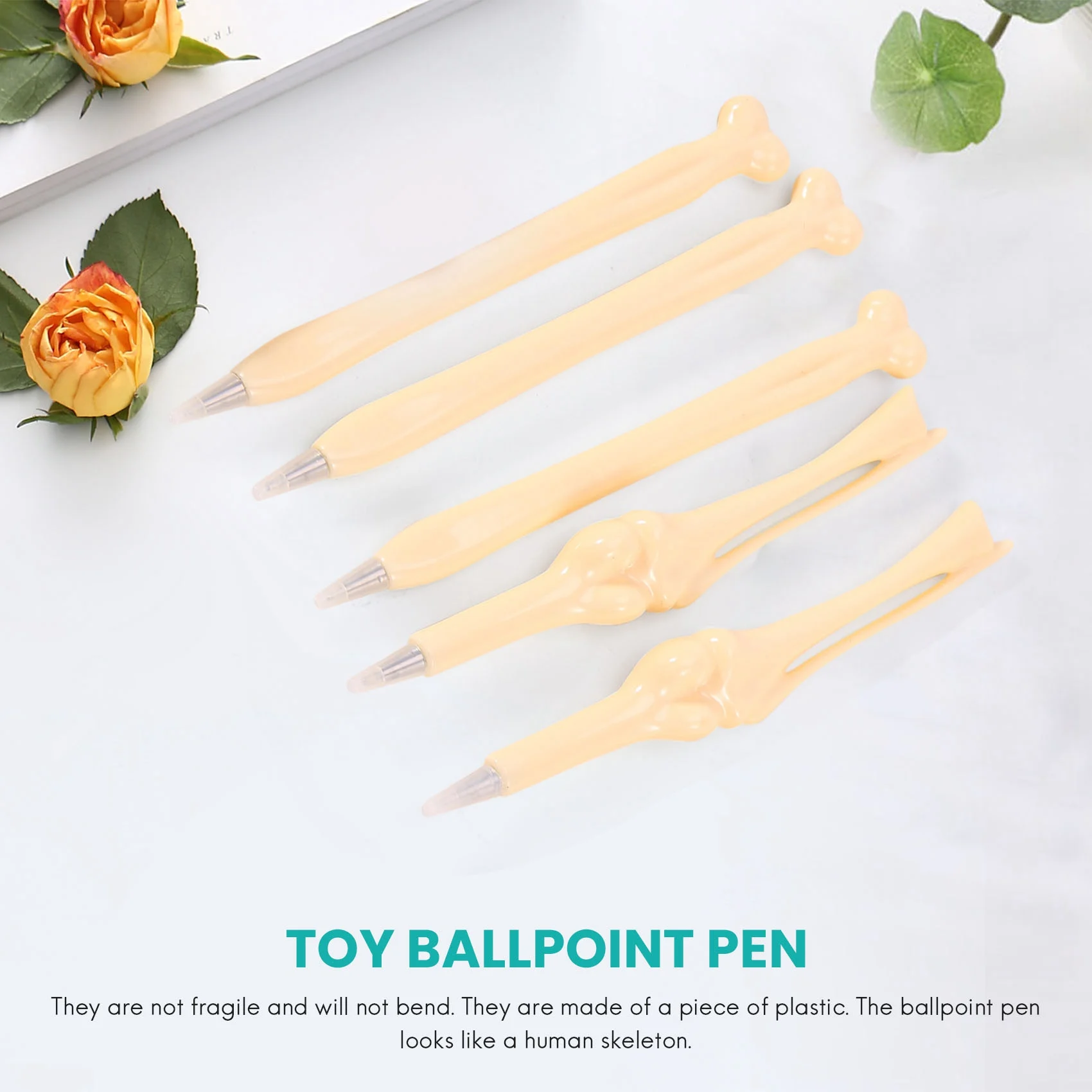 25PCS Bone Design Ballpoint with Black Ink for Artist, Doctor, Nurse , School, Office, Party