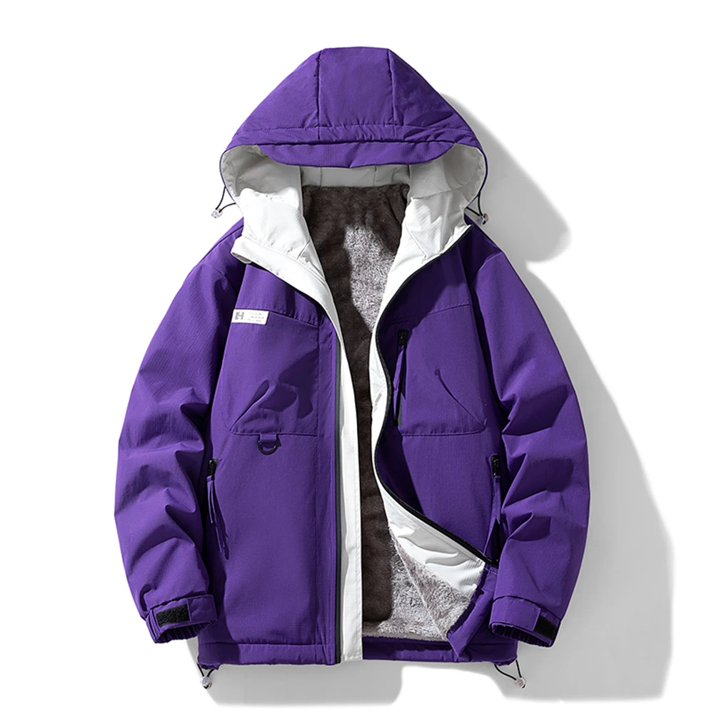 

Autumn/Winter Fleece-Lined Warm Hooded Jacket Men Plus Size M-8XL Outdoor Sports Windproof Waterproof thicken Workwear Jackets