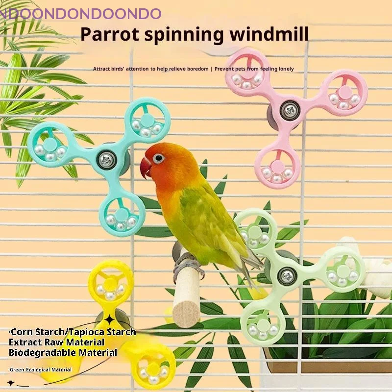 

Interactive Bird Parrot Rotating Windmil Toys Parrot Self Pleasure Relieve Boredom Bite Relieve Stress Toy Bird Cage Accessories