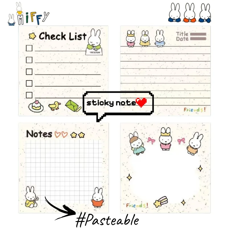 

Стикеры-заметки Miffy в стиле аниме: милые, высококачественные, для декора ежедневников, персонализированные, для студентов