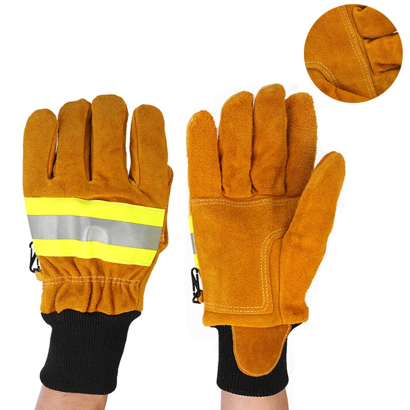 

Cowhide Fire Gloves Forest Fire Gloves Abrasion-Resistant Flame Retardant Insulation Protective Gloves Protective Gloves