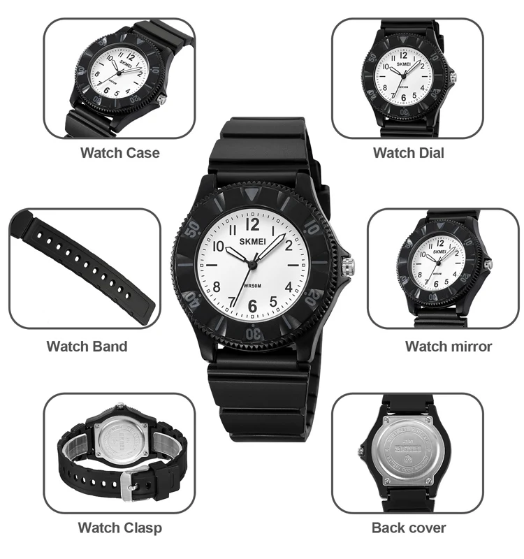 SKMEI Brand New Soft TPU Strap Children Sports Watches 50M Waterproof Kids Quartz Wristwatches For Boys Girls Clock montre