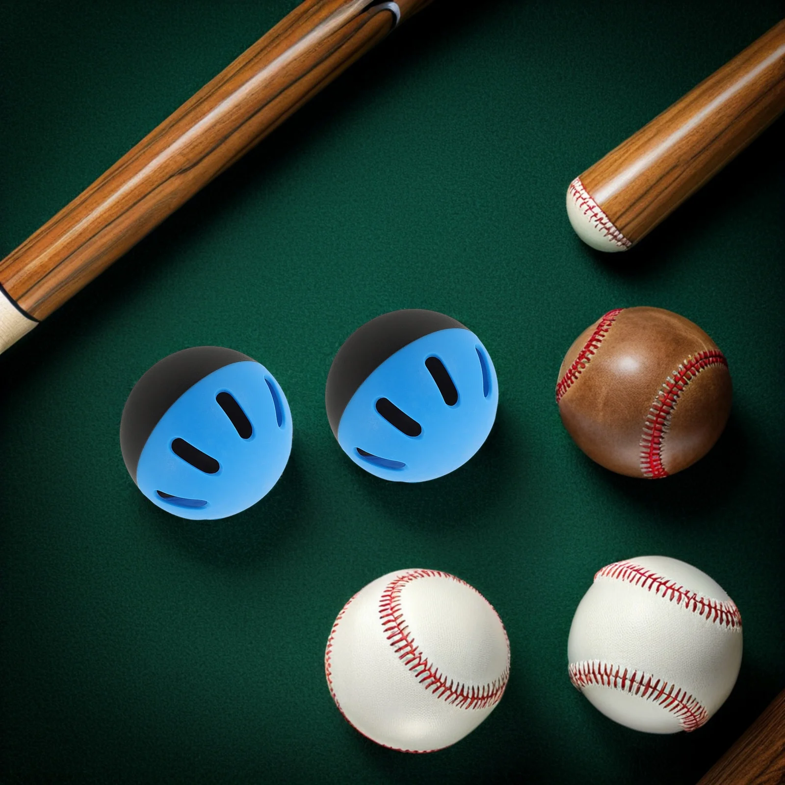 

8 Pcs Baseball Practice Balls Hitting Training Hollow Replacement Blue Batting Baseballs for Beginners