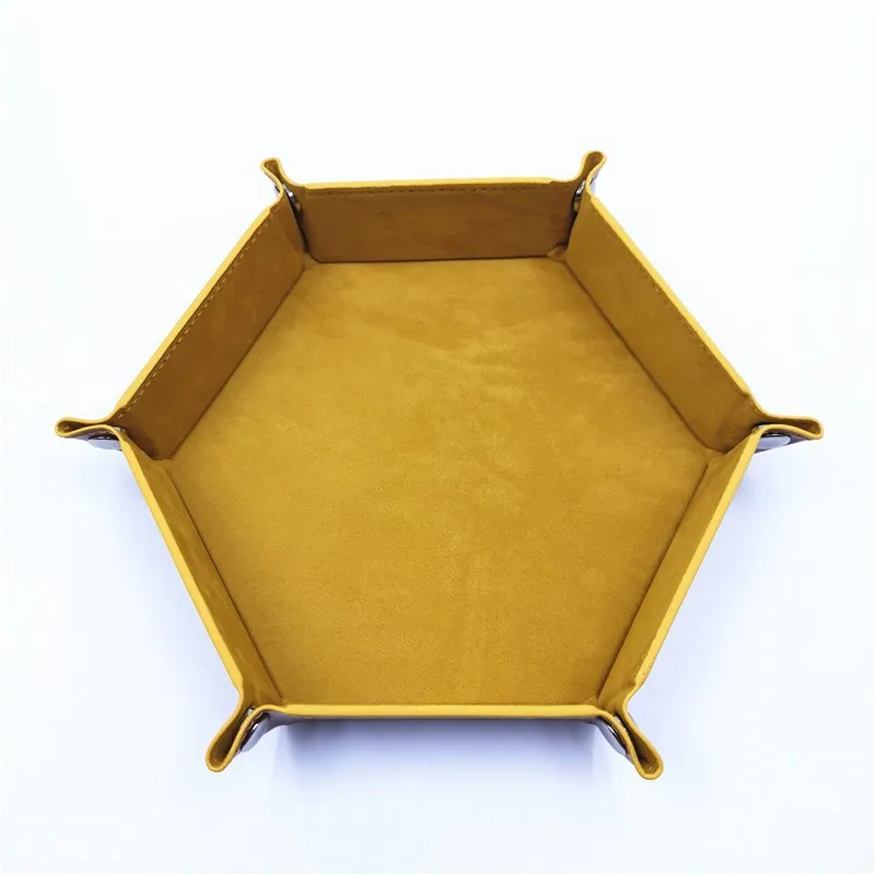 Hexagonal Felt Dice Tray Foldable Storage Box Game Tray Desktop Storage Box Jewelry Tray image 6