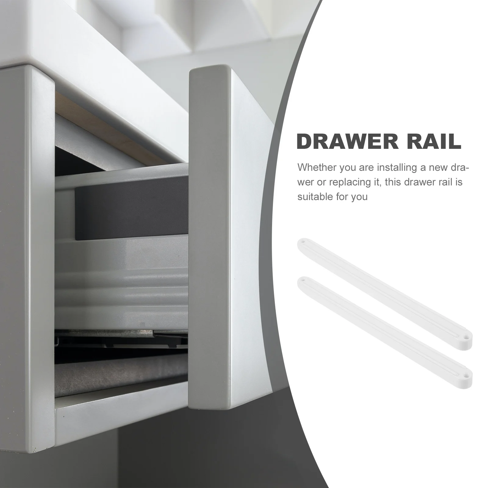 

1 set Plastic Drawer Rails 235mm White Two Pieces Smooth Sliding Tracks Cabinet Bottom Mount Guide Furniture Accessories Durable