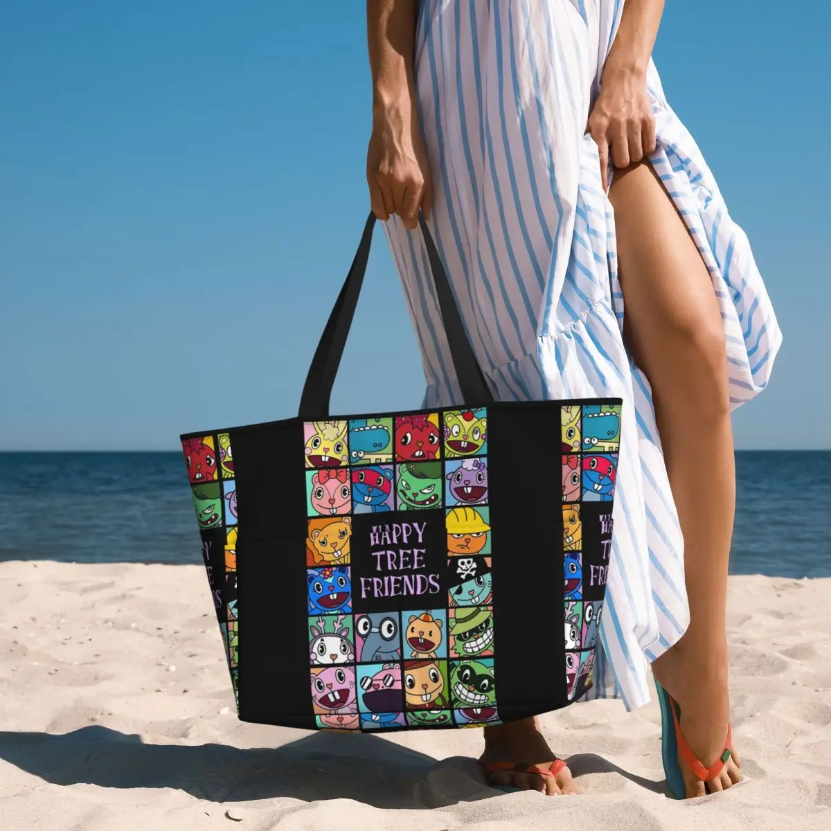 Happy Tree Friends-Bolso de mano para playa, deporte, gimnasio, Yoga, bolso de mano grande, bolsa de viaje para mujer, bolsa de Fitness