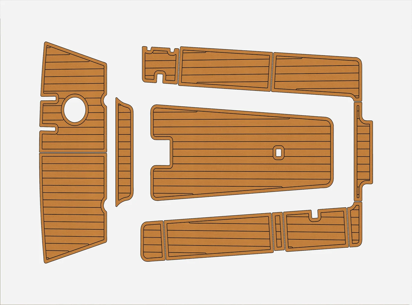 

Anti-Skid EVA Faux Teak Self-Adhesive 6mm Boat Deck Pad for Cavan Triana Santa Pola Yacht Cockpit Durable Marine Floor