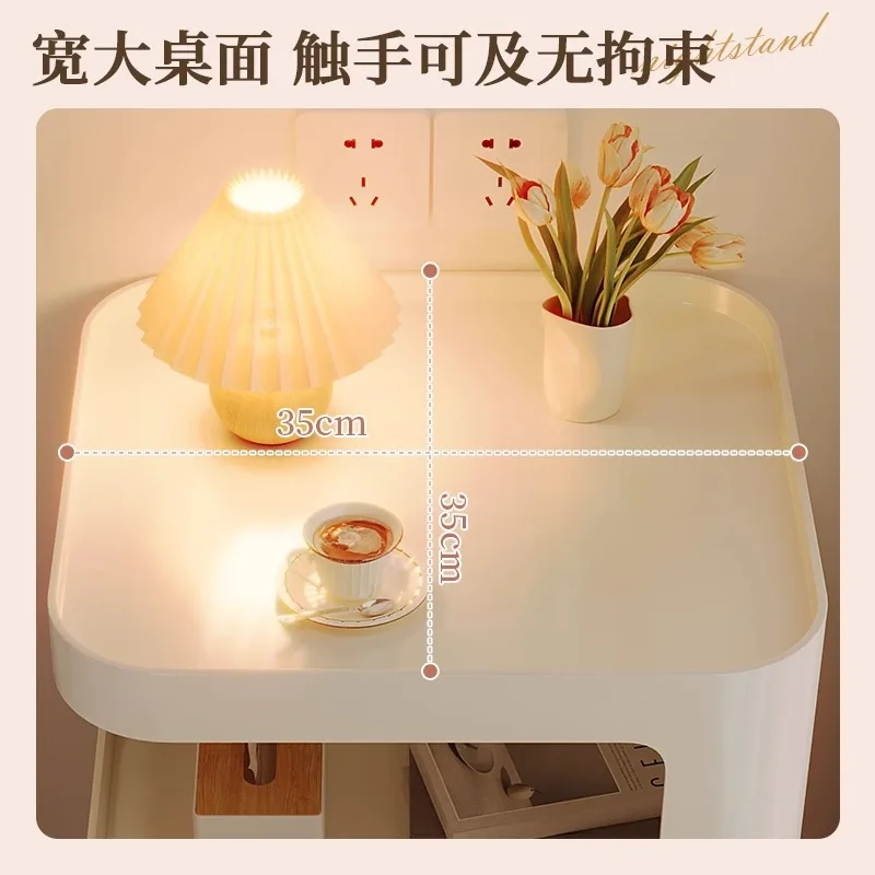 خزانة جانبية لأريكة الرياح الكريمية، غرفة معيشة بسيطة وحديثة، طاولة بجانب السرير من الحديد المطاوع، بجانب السرير، تجارة خارجية عبر الحدود #2