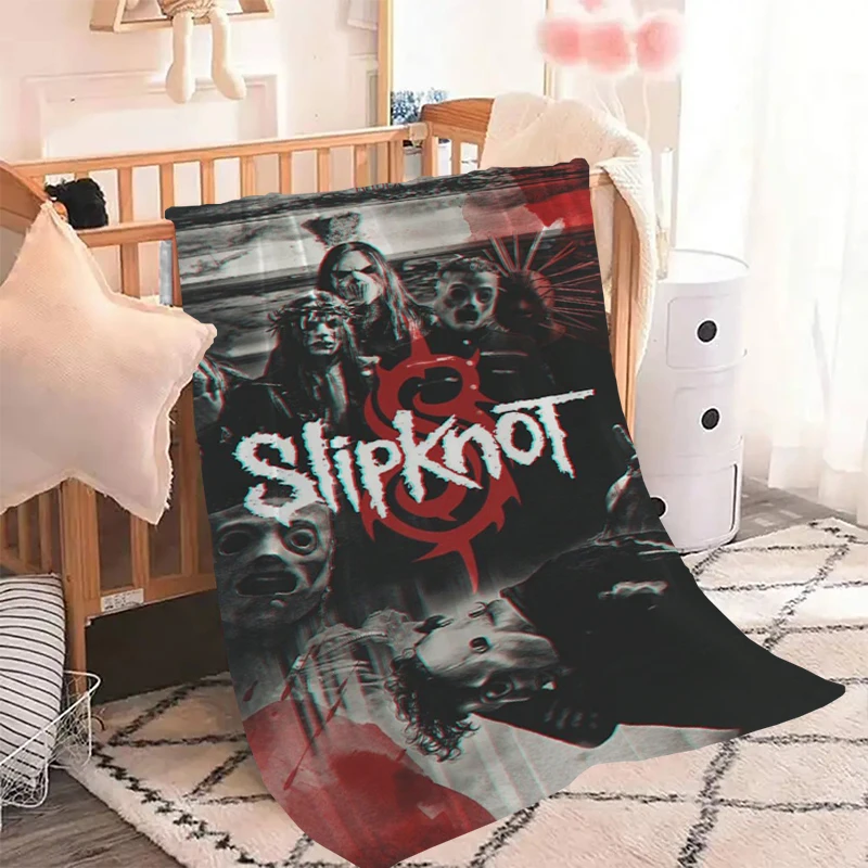 Rock S-Slipknot Band Throw Blanket Fluffy Soft Blankets for Decorative Sofa Microfiber Bedding Knee Bed Fleece Nap & Throws Home