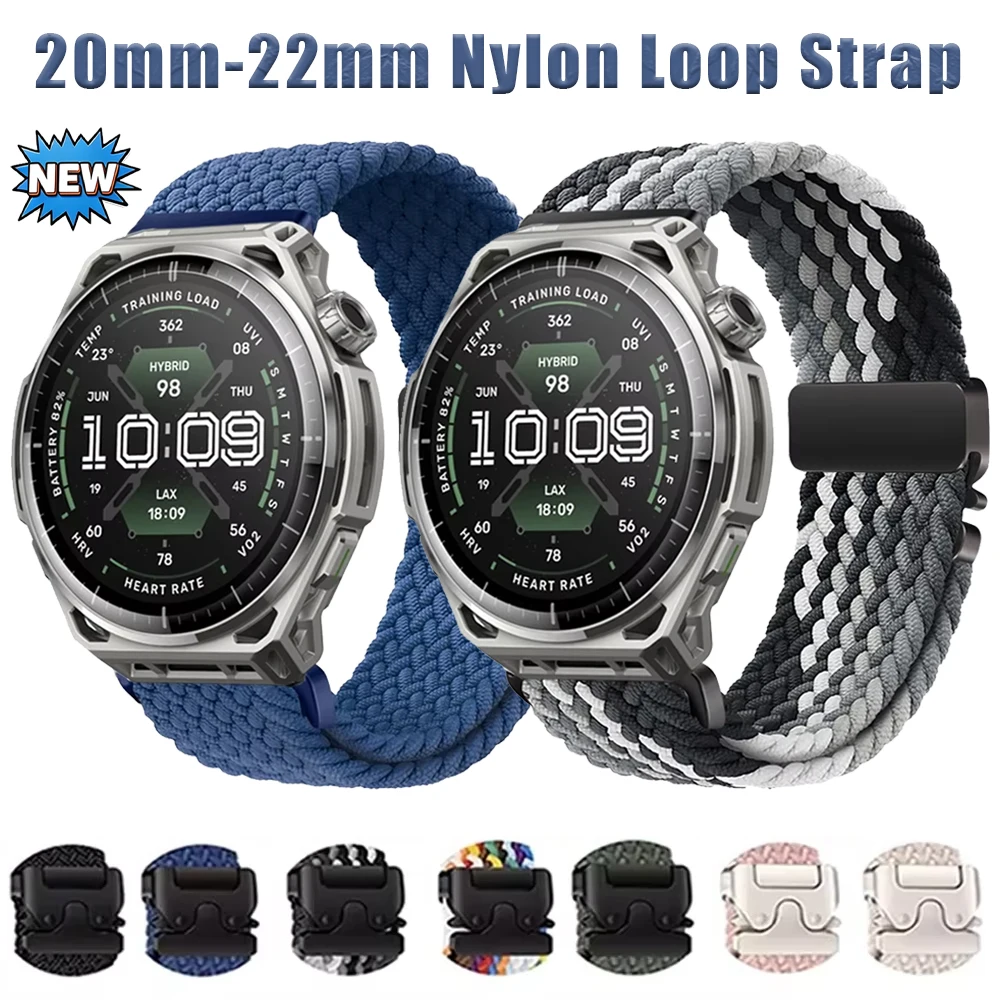 Nylon Loop 20mm-22mm Strap For Amazfit Active 3 2 Max Parachute Buckle Comfortable Wristband For Amazfit Bip Max 6 5 Balance 3 2