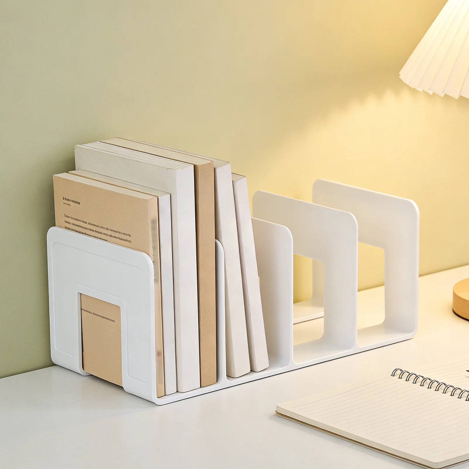 Multi Compartment Desktop Books Stand Organizer For Students Books And Stationery Storage Stable Anti Tip Design Space Saving