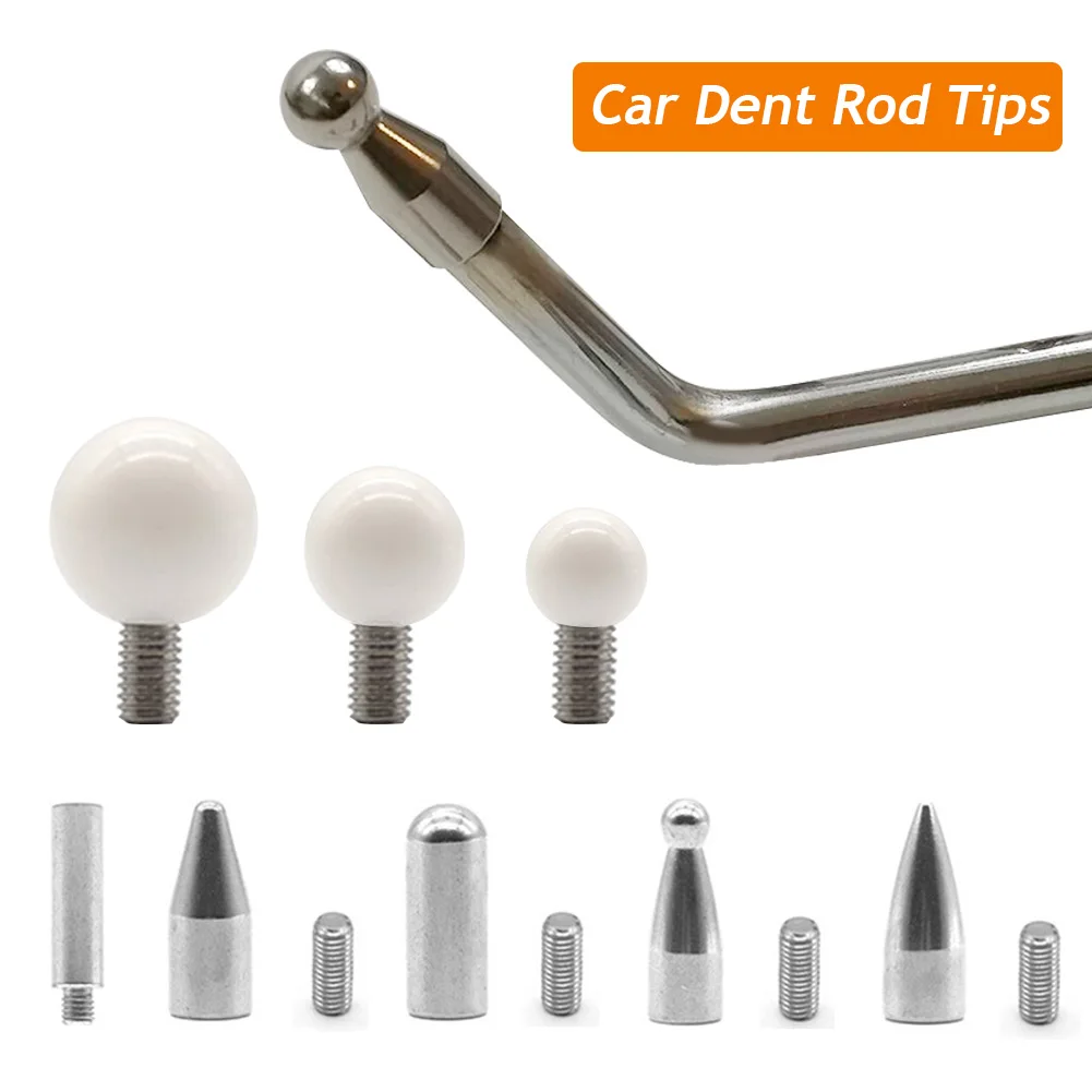 Car Dent Rod Tips Autobody Dent Removal Kit Paintless Dent Removal Hook Tips Slide Hammer Tips Rubber Hammer Hand Tool