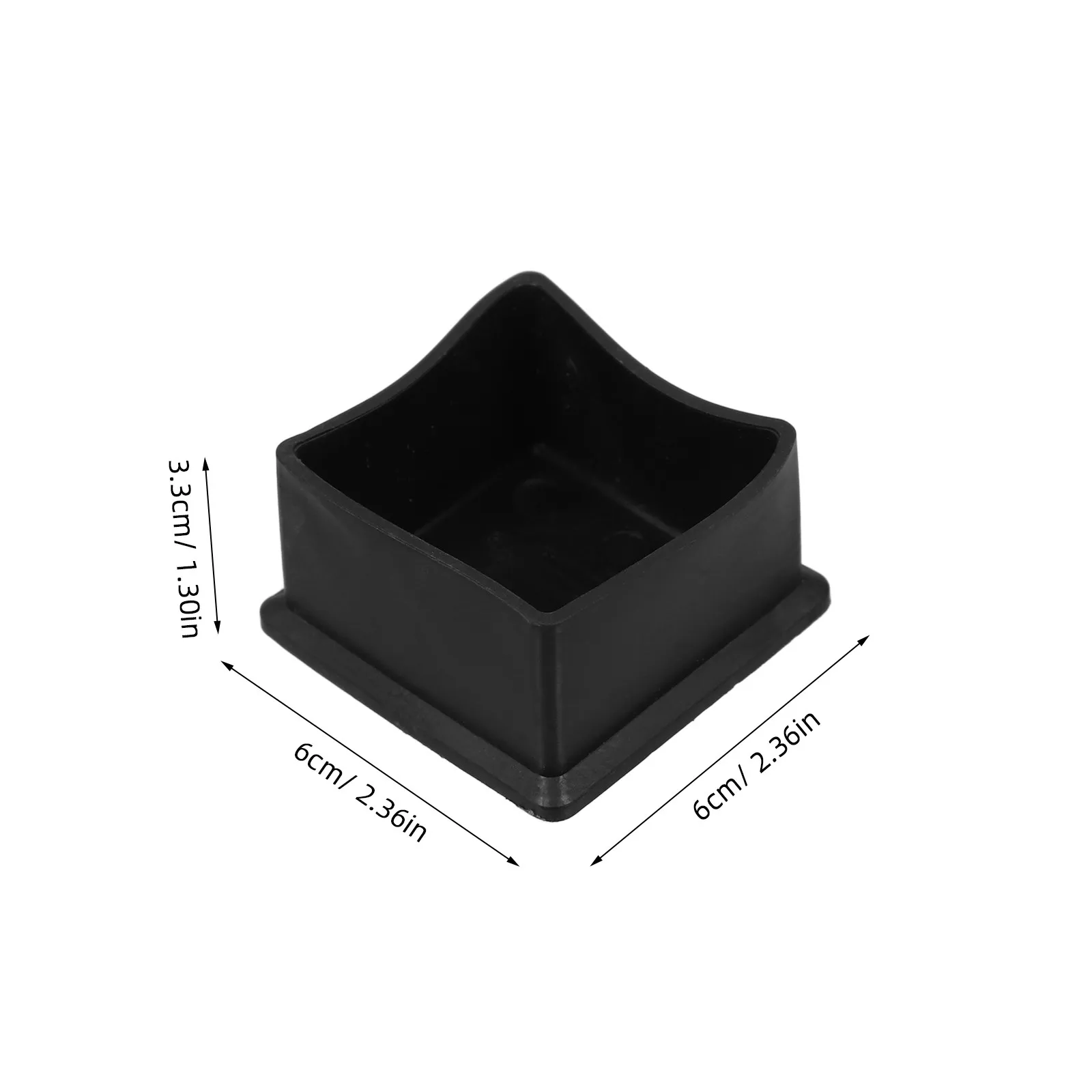 4Pcs 50x50mm Square Rubber Furniture Leg Caps Non Slip Shock Absorbing Floor Protectors for Hardwood Floors Chair Table Stool
