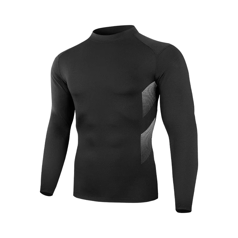 

Men's high-collar fitness, running, quick-drying, basketball and track and field training long-sleeved