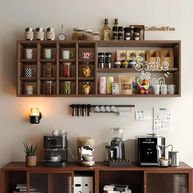 Multi-layer storage rack, cup holder, wall rack, living room storage display rack, household dining side cabinet storage cabinet