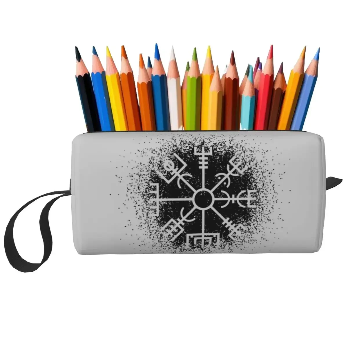 Vegvisir Viking Compass Norse Symbol Makeup Bag Cosmetic OrganizerToiletry Cosmetic Bag for Women Beauty Travel Pencil Case