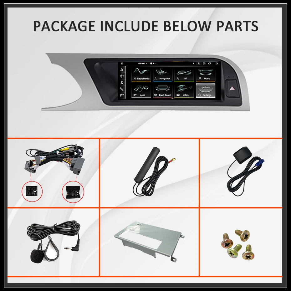 8,8'' Snapdragon 8-Kern Wireless Carplay Android 15 Auto-Radio GPS-Bildschirm für Audi A4 A4L B8 2007-2009 MMI2G Autoradio Stereo Multimedia-Player Bluetooth WIFI 4G LTE – Detail 2