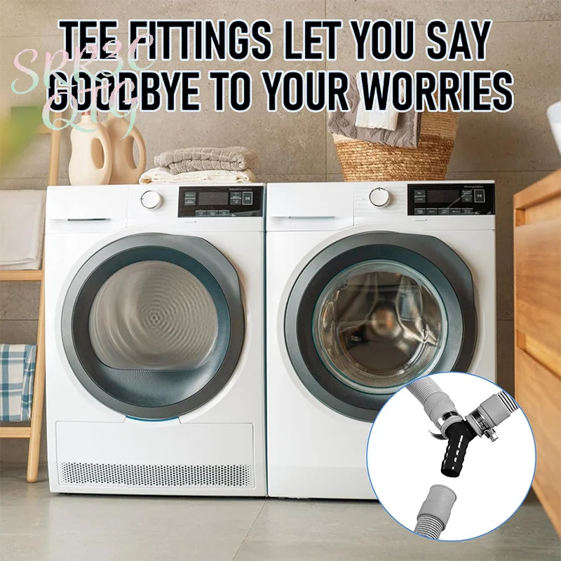 New 2PCS Washing Machine Drain Hose Y-Type Reducer Plastic Connector For Split Pipe Connection Three-Way Adapter