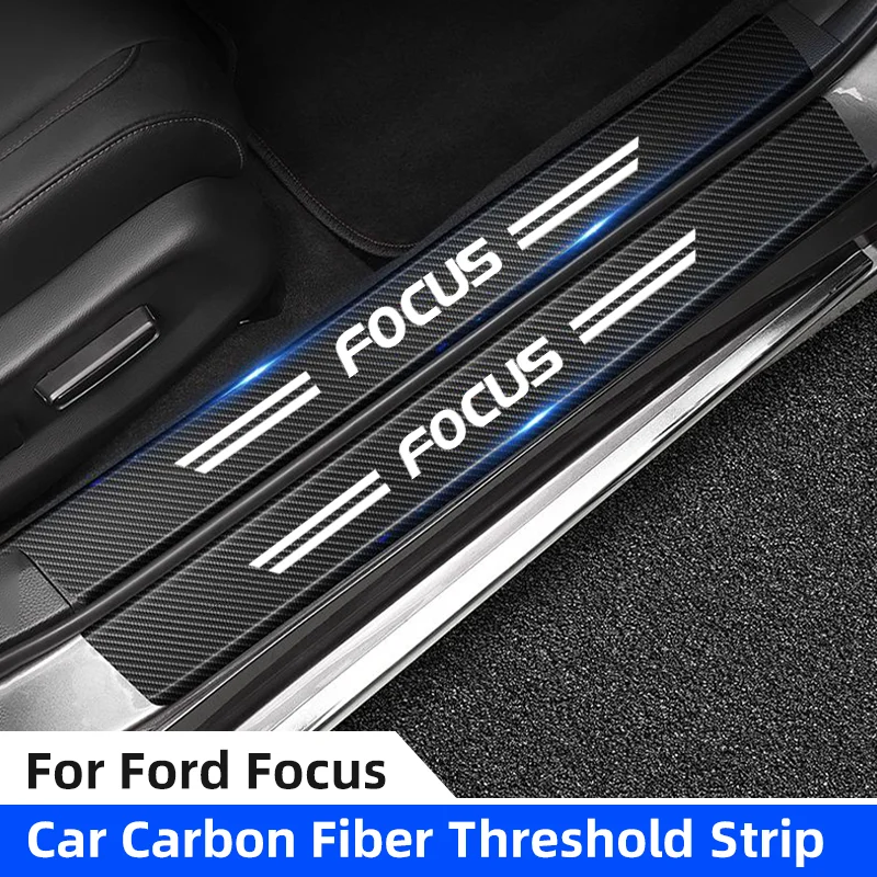 Carbon Fiber Car Door Sill Sticker Auto Door Threshold Protect Strip For Ford Focus 2 MK2 MK3 MK1 MK4 RS ST 2005-2011 Accessory