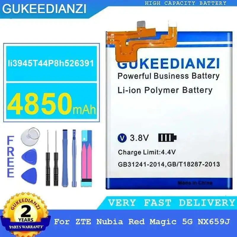 

Premium Replacement For Zte Nubia Red Magic 5G NX659J 4850Mah High-Efficiency Mobile Phone Battery Li3945t44p8h526391
