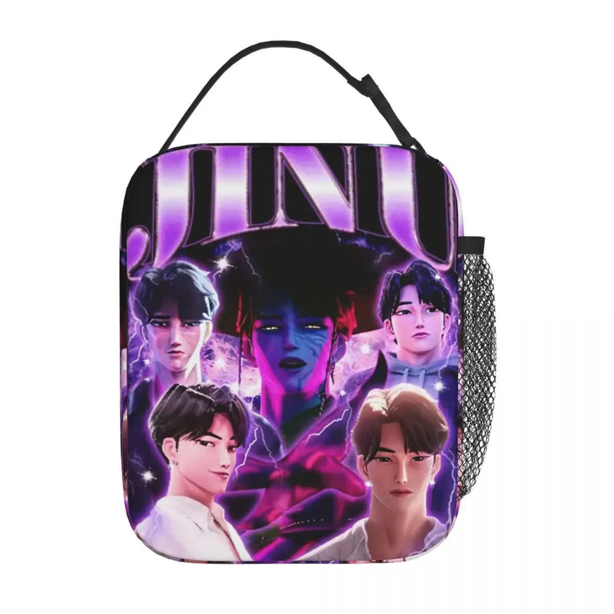 

Jinu KPOP Demon Hunters Vintage 90s Style Insulated Lunch Bag Reusable Cooler Bag Tote Lunch Box Work Travel Food Handbags