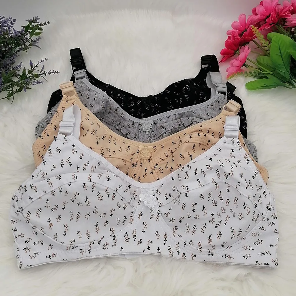 Sujetador sin aros para mujer, sujetadores de algodón sin costuras para realzar, bralette de algodón cómodo, ropa interior para mamá, lencería sexy de talla grande 36-46 C32