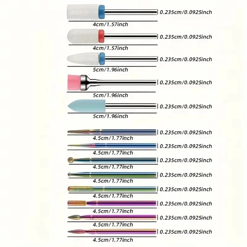A74E-Set di punte per trapano per unghie Set di punte per trapano per unghie in gel acrilico e cuticole