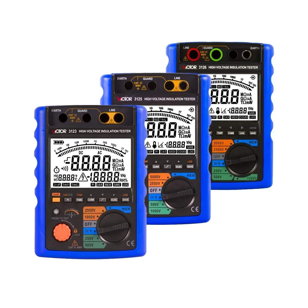 

Victor Ruoshui 312 Series 2500V 5000V Insulation Tester 10.00TΩ Measure Leakage Current AC DC Voltage