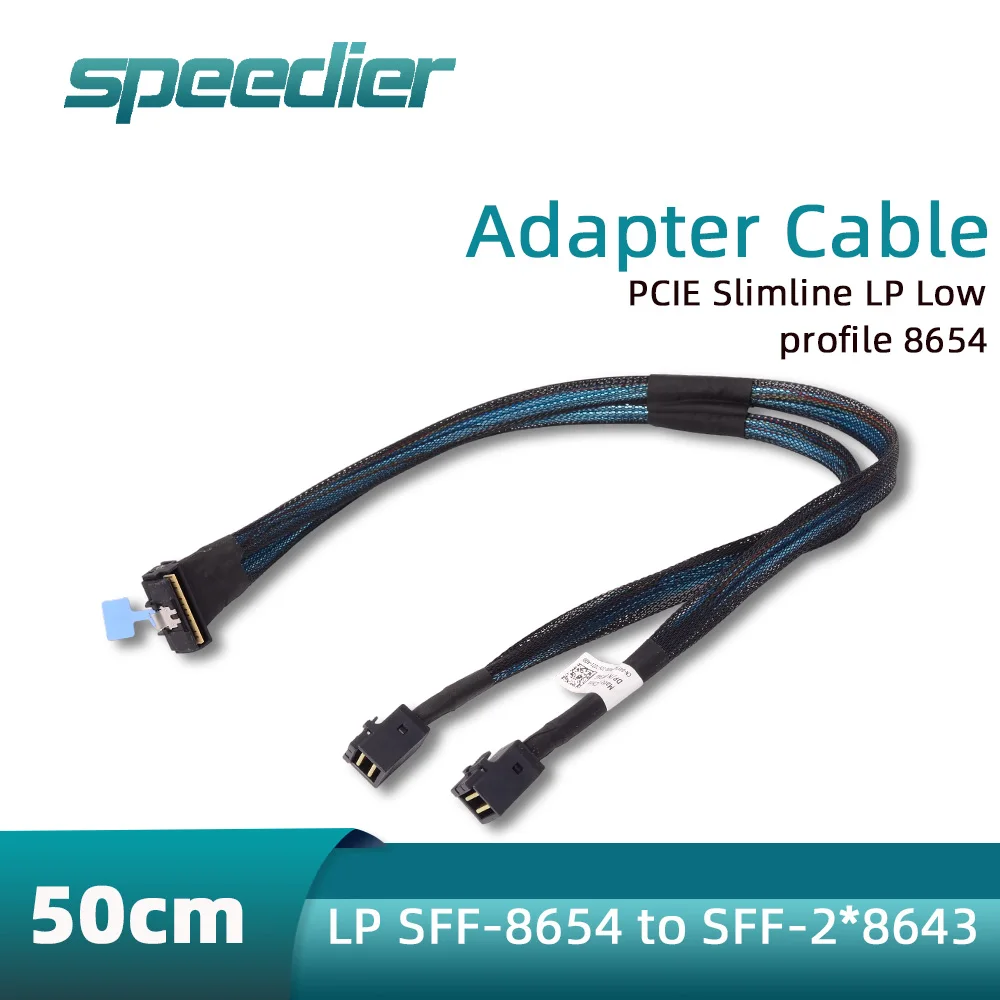 90 Degrees Bend One To Two 1/2/3 Slimline LP SFF-8654 8I To SFF-8643 LP8654 To 8087 H750 H755 Data Adapter Cable for AI Server
