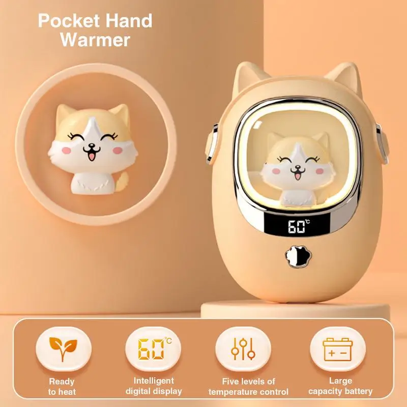 Cute Cat Mini Hand Warmer 3000mAh USB Rechargeable Portable Hand Heater Powerbank 2 In 1 Winter Pocket Electric Heater Xmas Gift