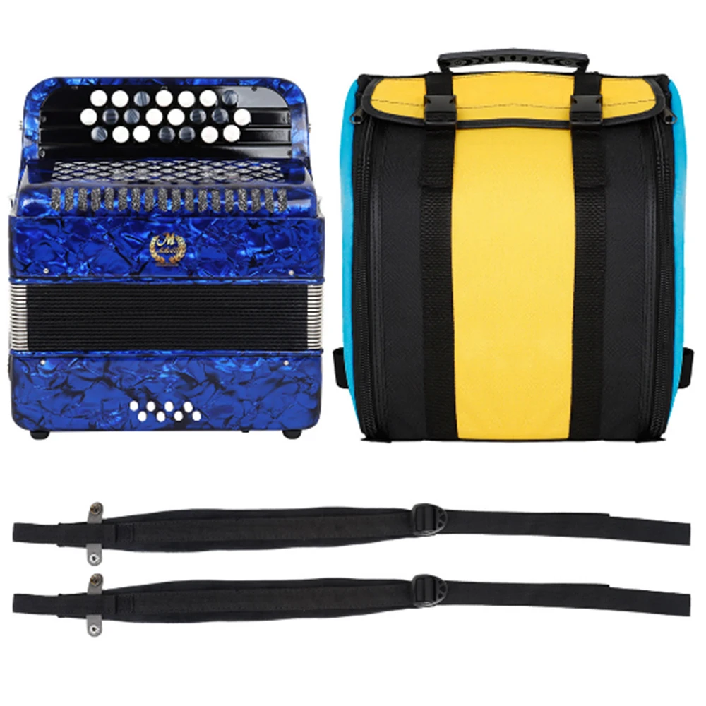 22 Key 8 Bass Accordion With Strap Bag Professional Keyboard Instrument Hand Piano Accordion for Band Musical Gift 3 Colors