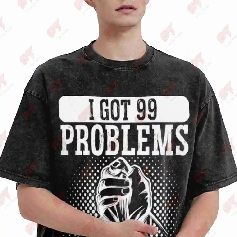 Arm Wrestling 99 Problems But Your Arms Vintage Washed Tee Pure Cotton T-Shirt