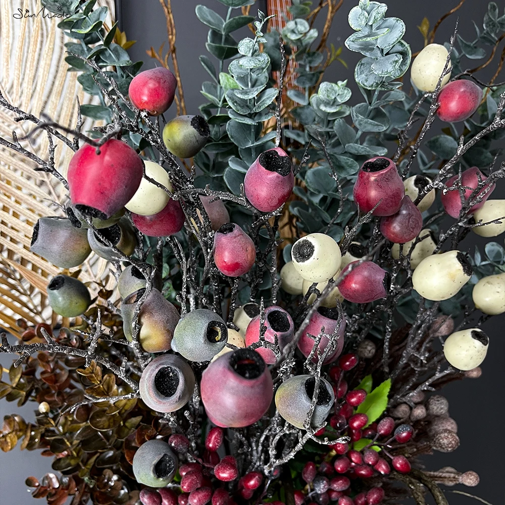 SunMade Vintage Pipe Fruit Branch Retro Artificial Fruits Home Hotel Decoration Flower Arrangement Supplies Flores Artificiais