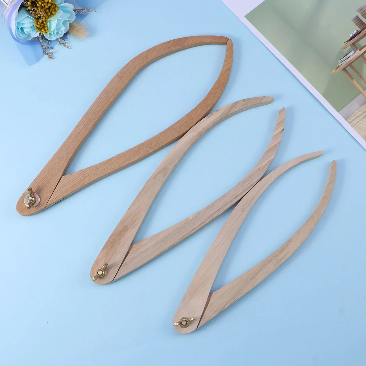 

3pcs Wooden Calipers Pottery Clay Ceramic Measuring Tool (8inch, 10inch, 12inch) Pottery Tools Wood Calipers