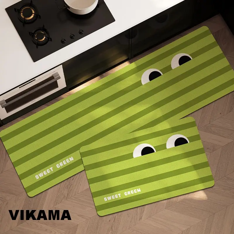 VIKAMA Diatomaceous Earth Kitchen Bathroom Bathroom Floor Mats Light Luxury Absorbent Anti-slip Dirty Resistant Entrance Rugs