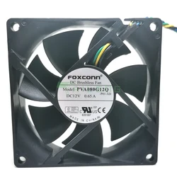 New 80mm 8025 12V PWM Cooling Fan Foxconn PVA080G12Q 80X80X25mm 59CFM 4Wire 4Pin Cooler for Server Computer