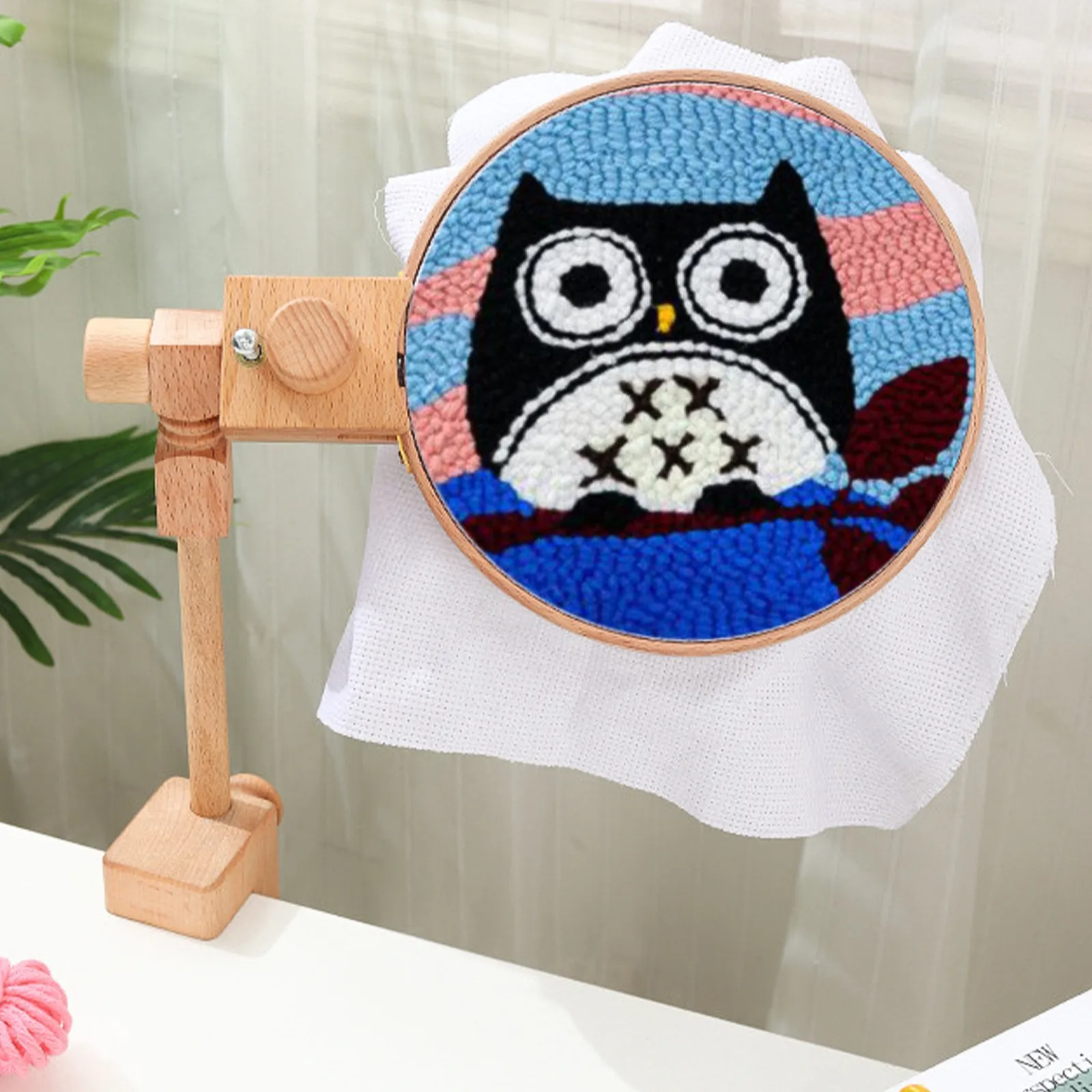 

Деревянный вышивальный круг с регулируемым расстоянием между краями 360° ° Вращающиеся круглые и квадратные пяльцы для вышивания крестиком, наборы для рукоделия