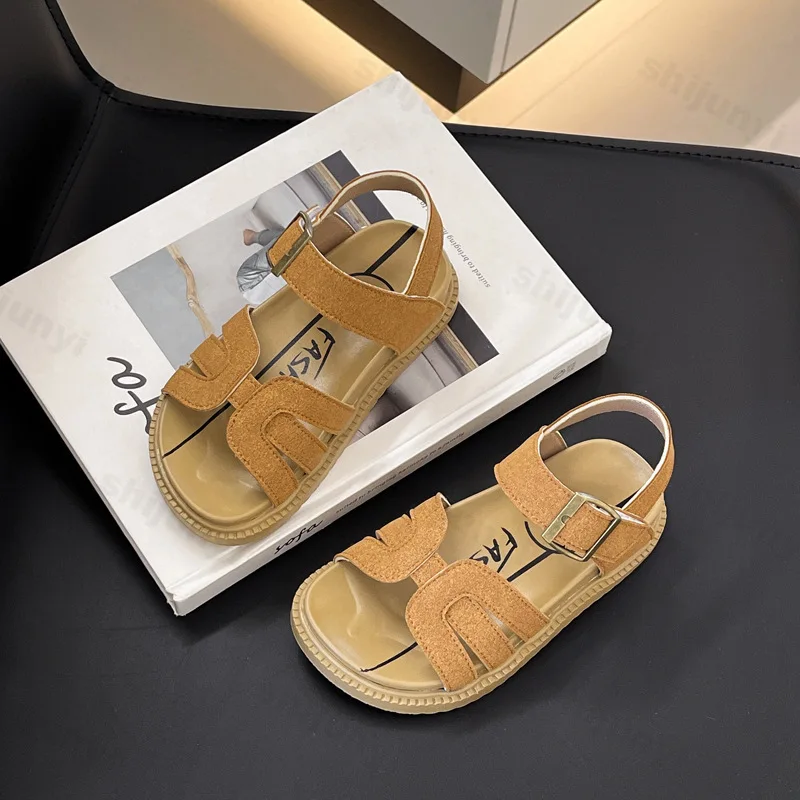 

Children's Sandals 2025 Summer Roman Girls Boys Flat Sandals Fashion Sports Soft Open-toe Causal Kids Outdoors Beach Sandals