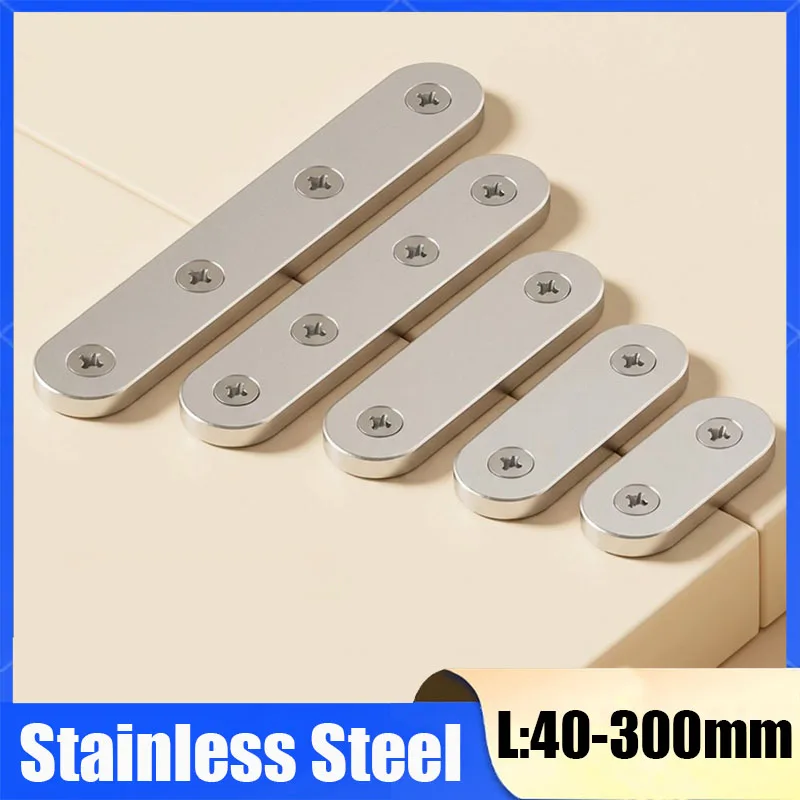 1-10Sets Stainless Steel Flat Mending Repair Plate Bracket Connector, Flat Straight Brace Fixing Repair Plated Joint Bracket