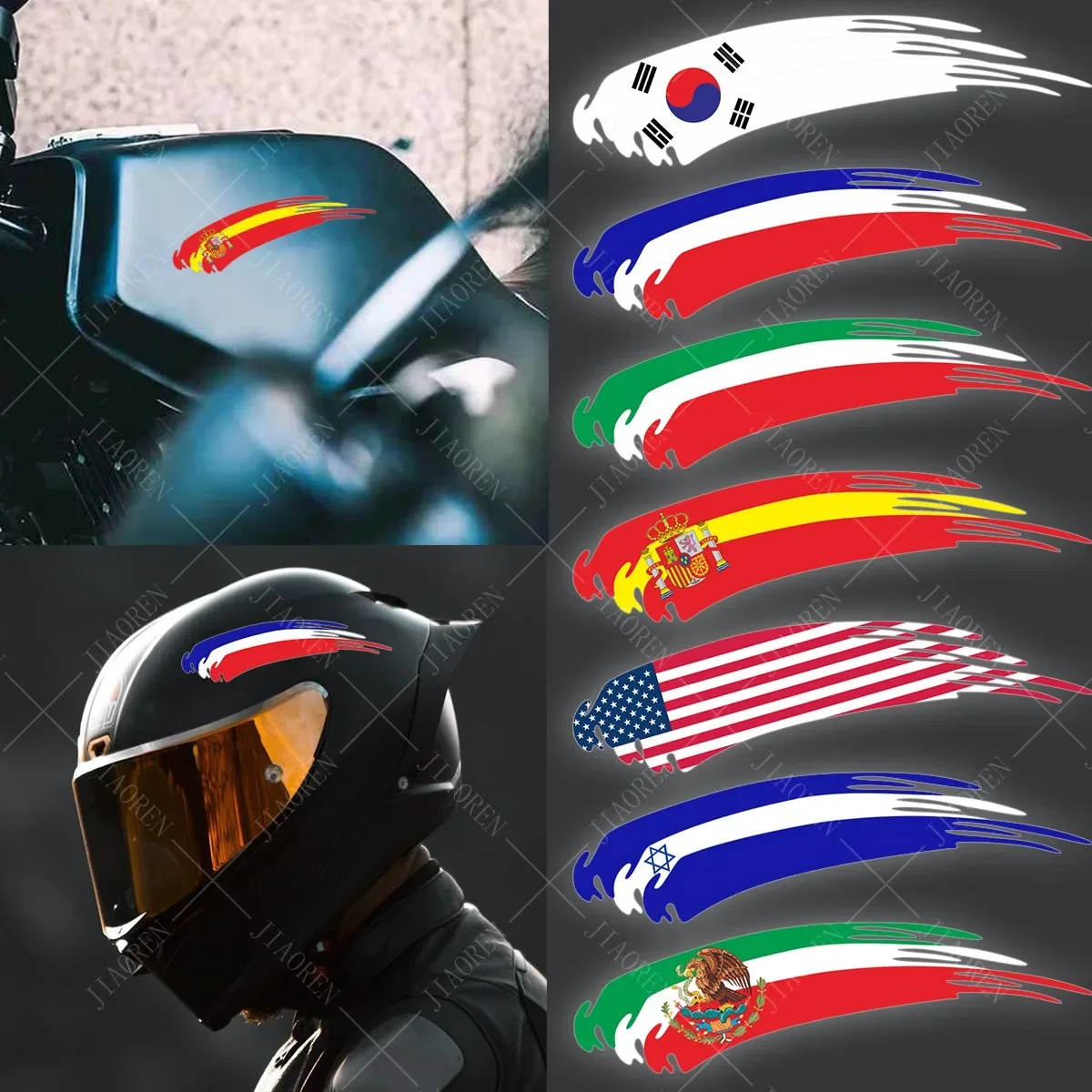 

Reflective Motorcycle Stickers Logo Decal Helmet Tank Car Bike Laptop Flag Sticker For Yamaha Honda Suzuki Kawasaki Ktm Ducati