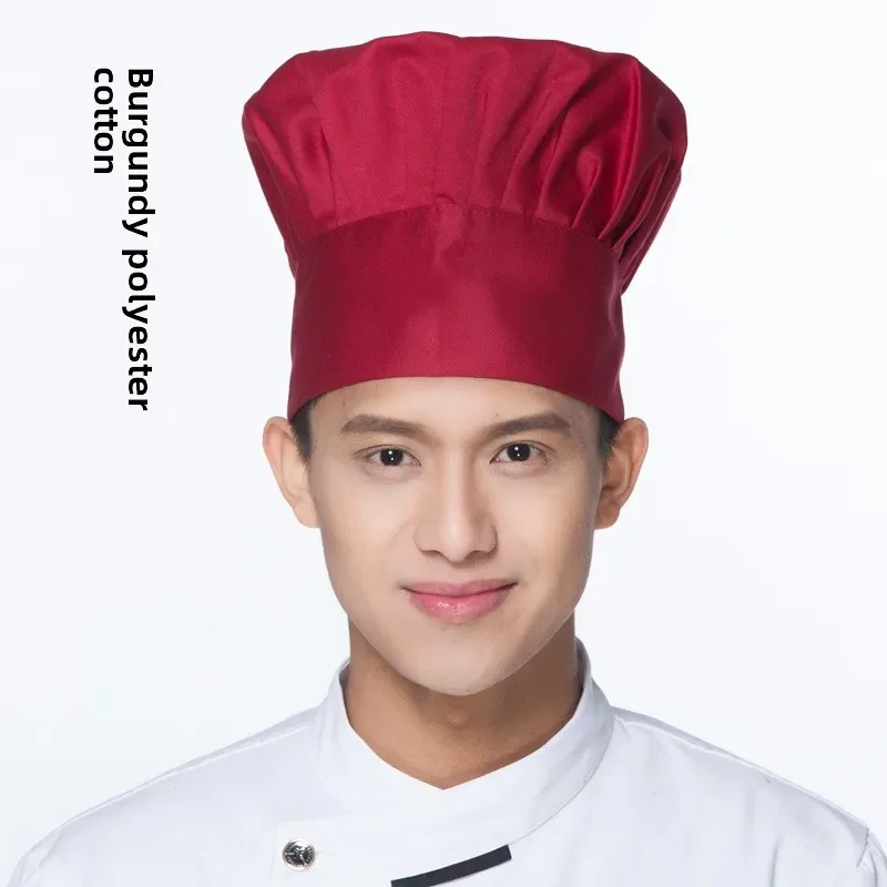 Sombrero de camarero de cocina de hotel, sombreros de chef blancos plisados, pastelería para hombres y mujeres